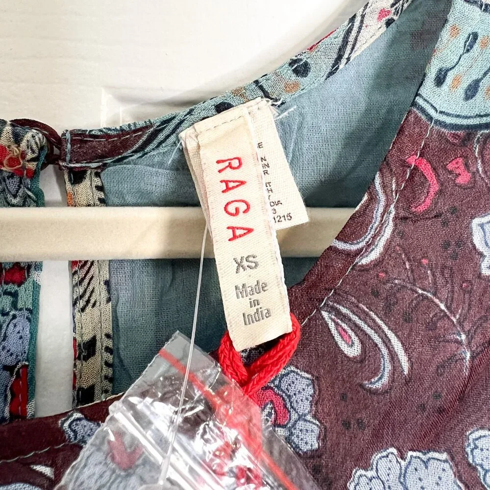 NWT RAGA Long Boho Maxi Dress In Patchwork Print - Picture 6 of 7